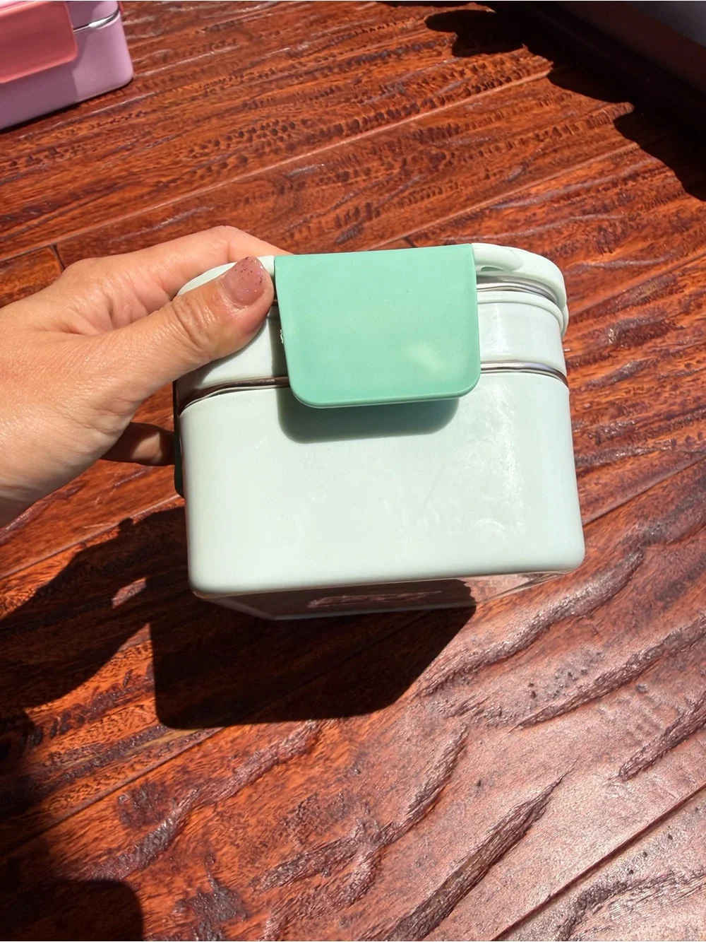 Mint Green Cute Character Food Storage Container